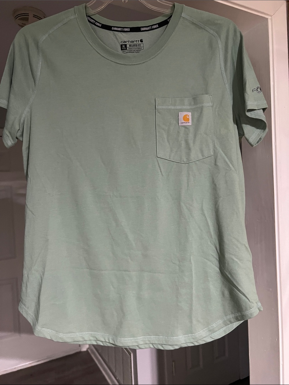 Carhartt Women’s Mint Green Short Sleeve Pocket Tee